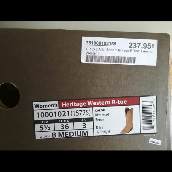 Ariat Womens size 5 1/2 cowboy boots HARDLY WORN - Picture 5 of 5